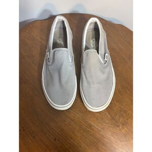 Vans Classic Slip On Gray Canvas Skate Shoes Men's Size‎ 8 Women's 9.5